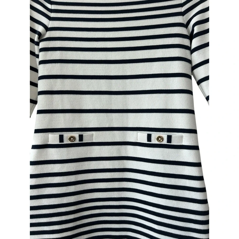 Lilly Pulitzer Dress Girls X Large Blue White Striped 3/4 Sleeve Preppy Beach XL